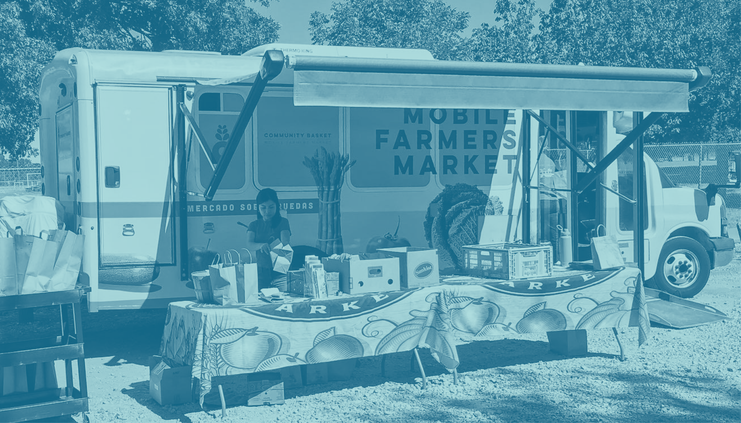 The CBMFM Vehicle set up outside with items laid out